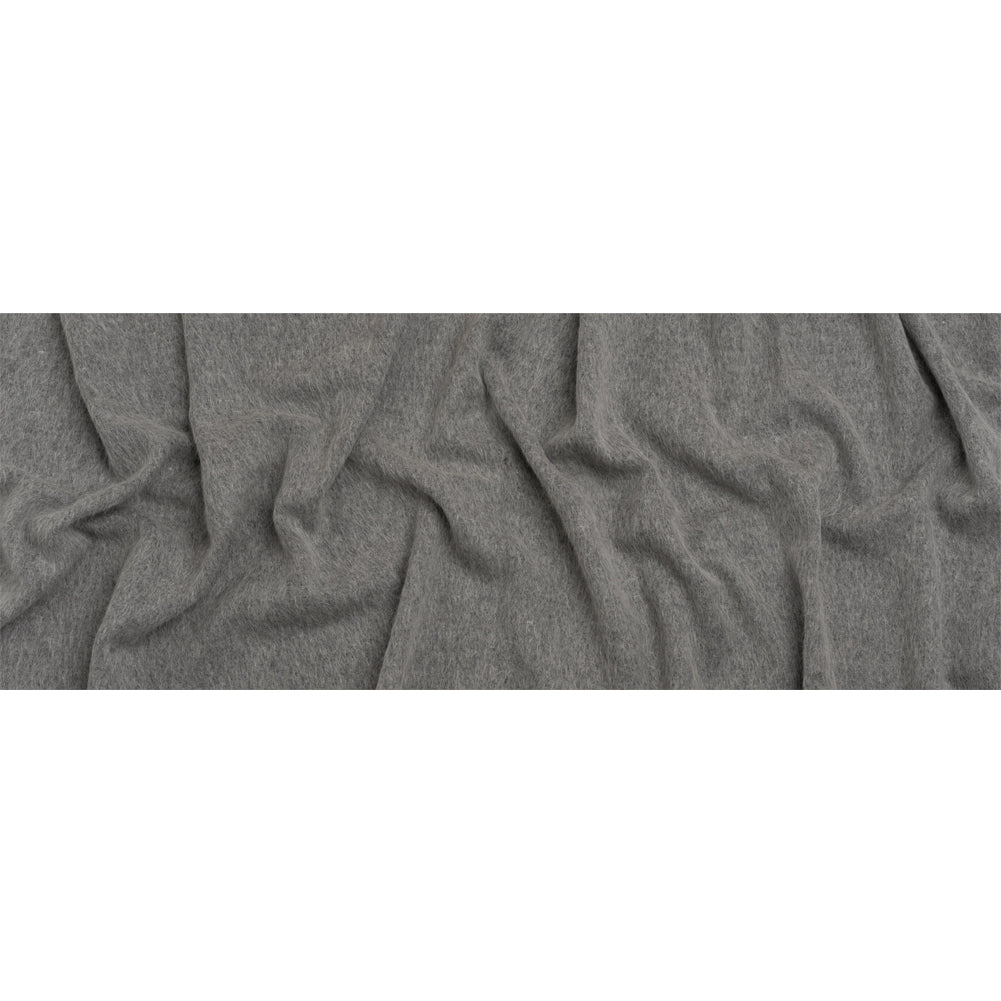 Gray Fuzzy Blended Wool Coating Full