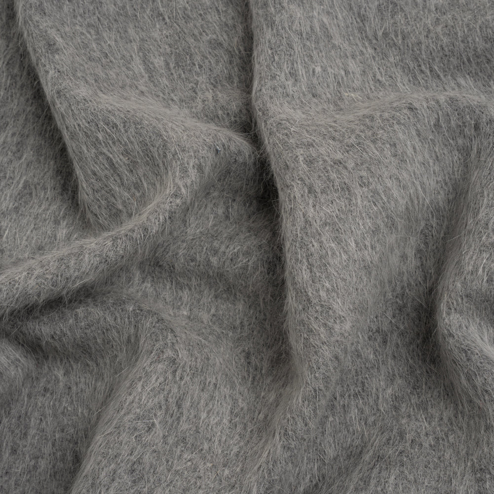 Gray Fuzzy Blended Wool Coating