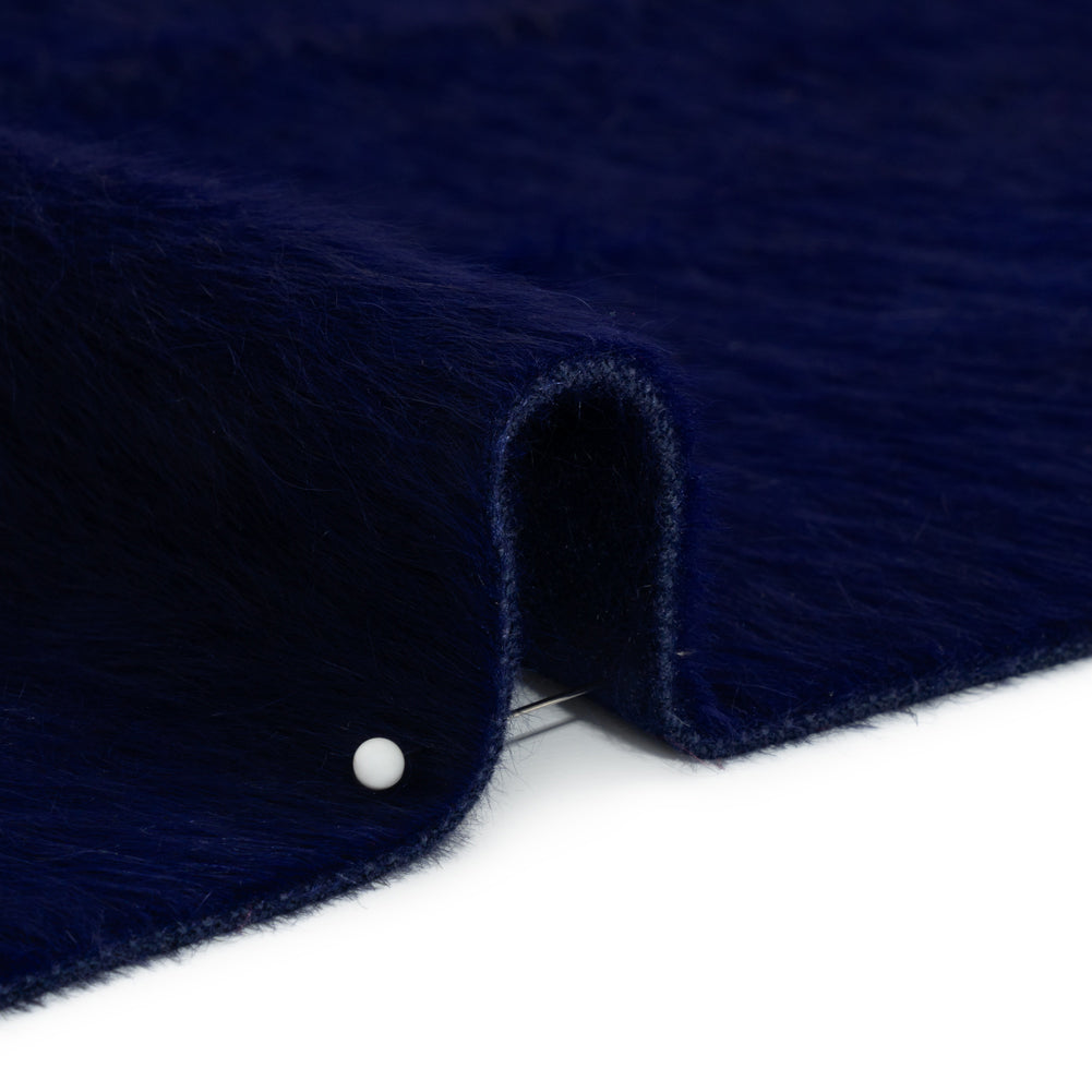 Royal Blue Fuzzy Blended Wool Coating Detail