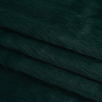 Dark Green Fuzzy Blended Wool Coating Folded