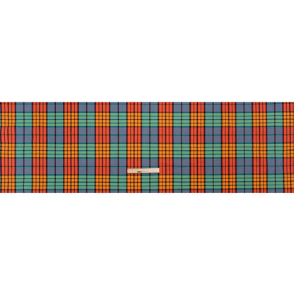 Orange, Green and Blue Plaid Homespun Cotton and Polyester Woven Full