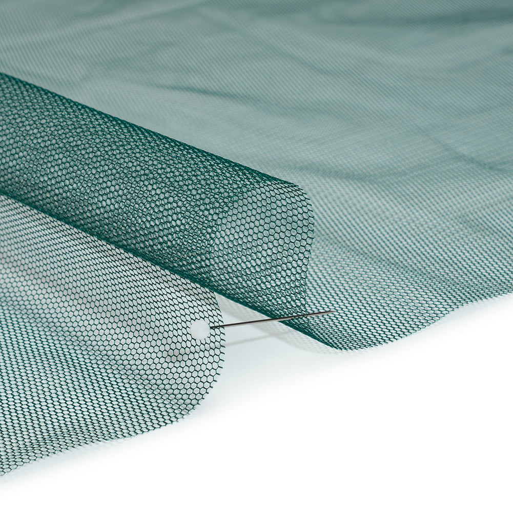 Stiff Nylon Tulle - Dark Green - Designer Deadstock - Detail