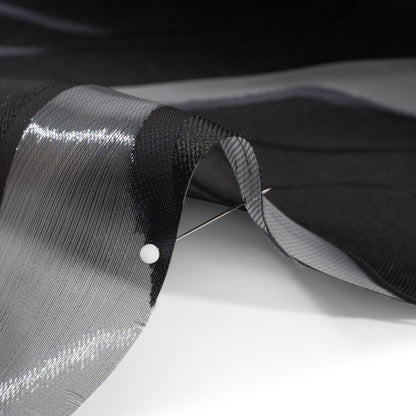 Metallic Gunmetal and Black Flowing Lines Luxury Burnout Brocade