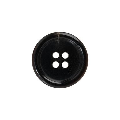 Plastic 4-Hole Button - 32L/20mm - Dark Brown and Beige Lines Rolled Rim