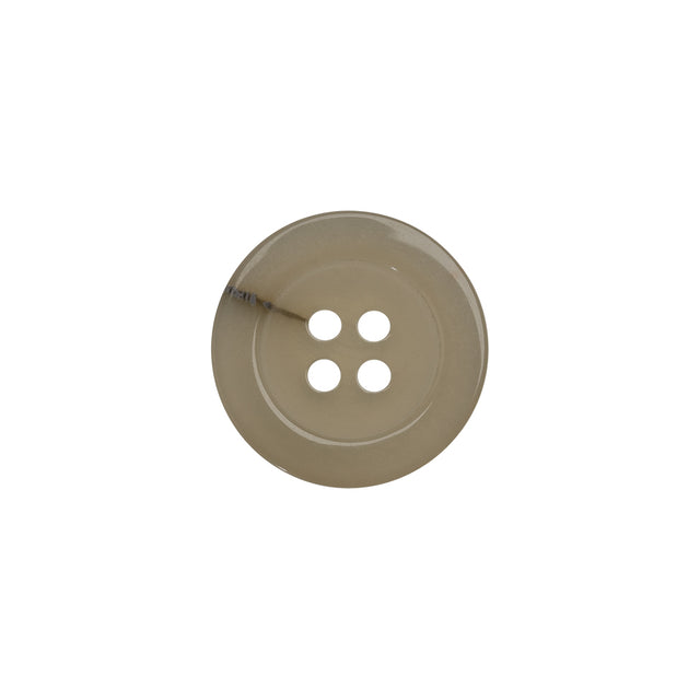 Plastic 4-Hole Button - 24L/15mm - Translucent Ivory with Gray Inclusion
