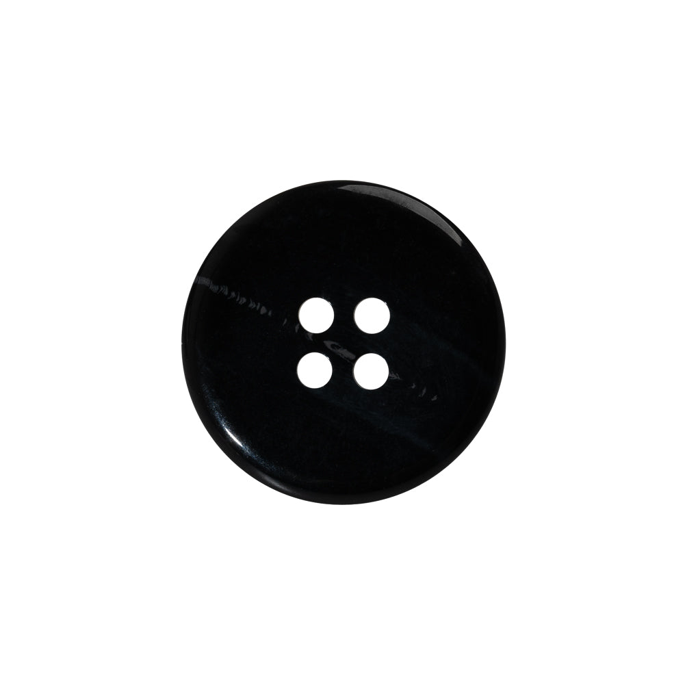 Plastic 4-Hole Button - 32L/20mm - Black and Gray Streaks - Detail