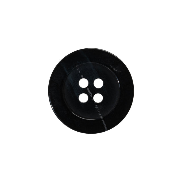 Plastic 4-Hole Button - 32L/20mm - Black and Gray Streaks