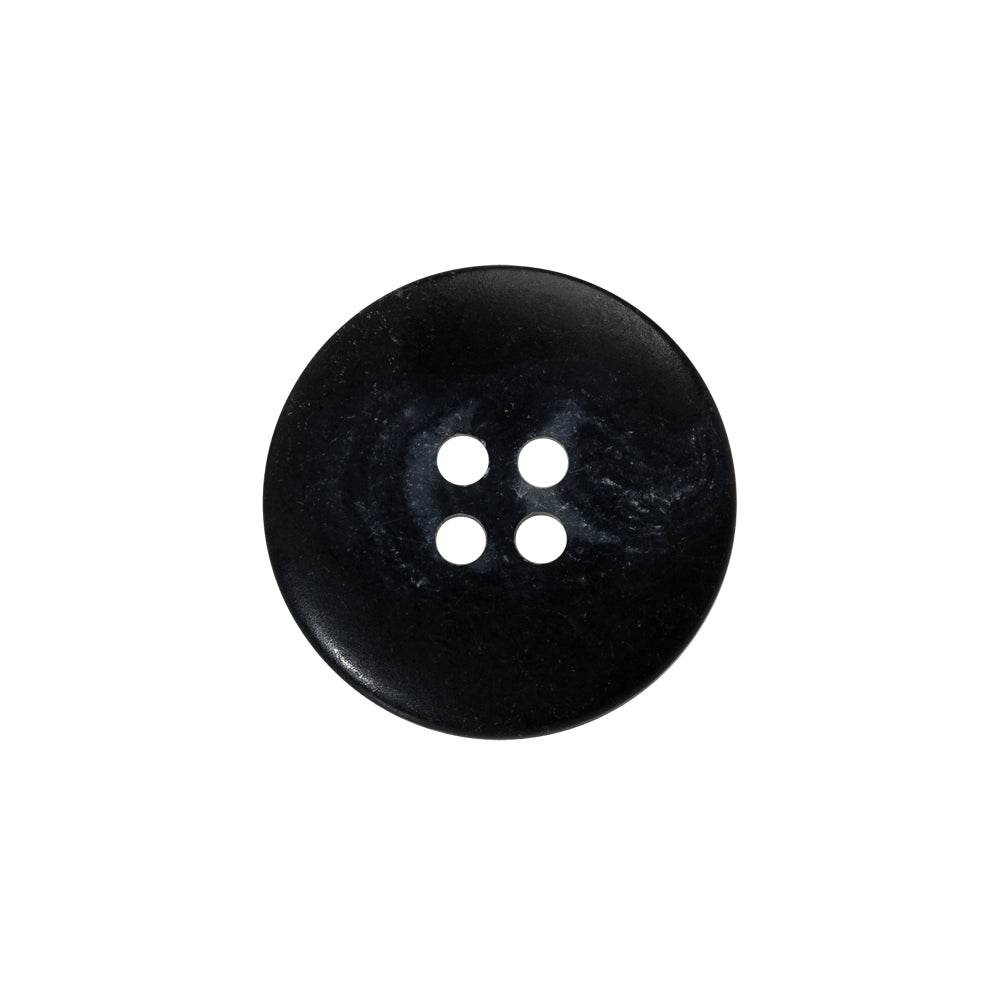 Plastic 4-Hole Button - 32L/20mm - Black with Gray Swirls - Detail