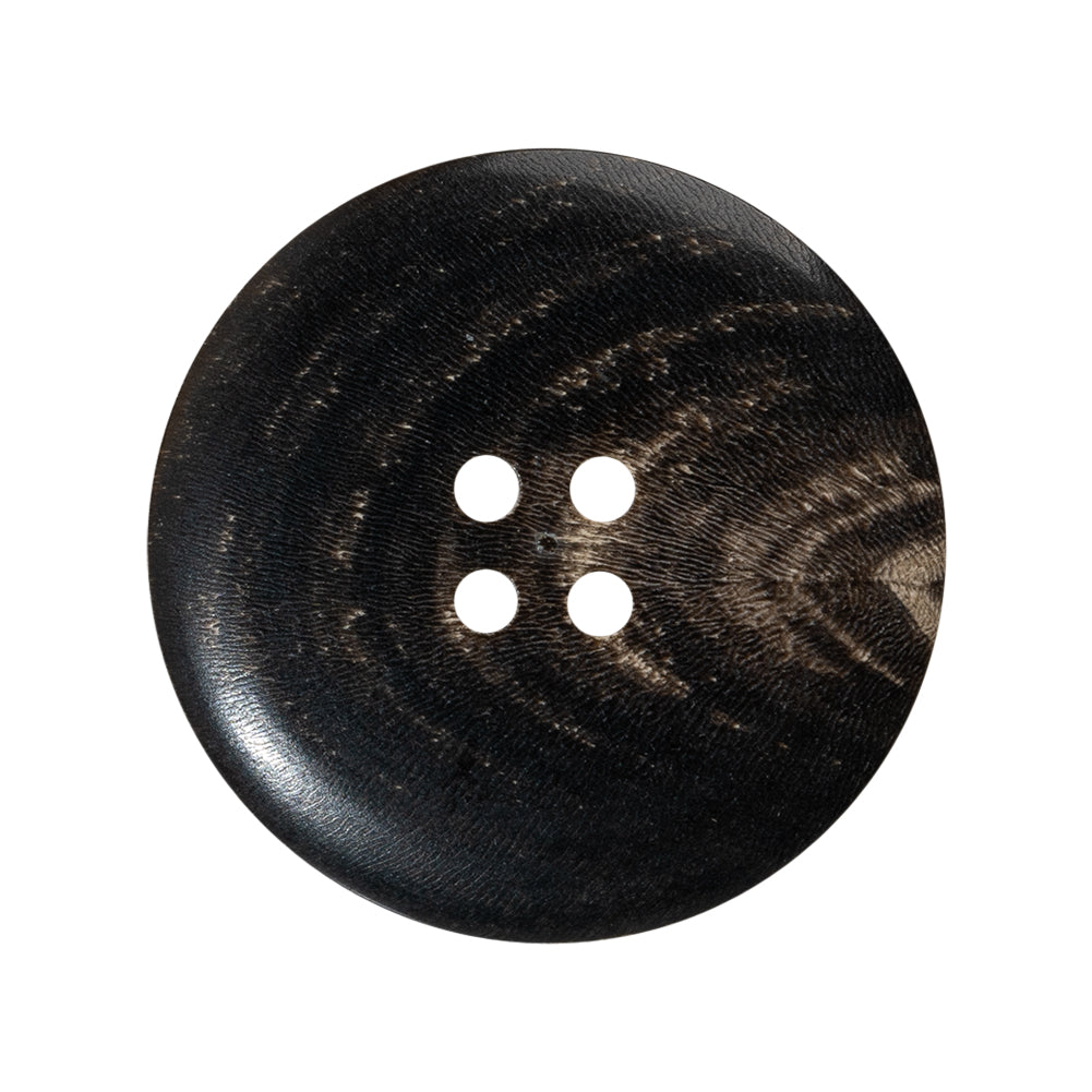 Plastic 4-Hole Button - 44L/28mm - Brown and Beige Swirled Rolled Rim - Detail