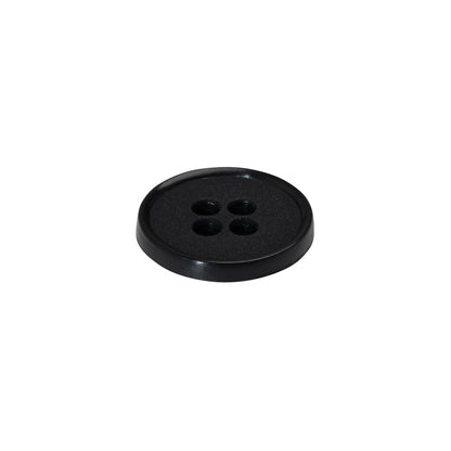 4-Hole Plastic Button - 24L/15mm - Matte Black Narrow Rim
