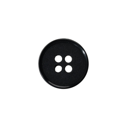 4-Hole Plastic Button - 24L/15mm - Matte Black Narrow Rim