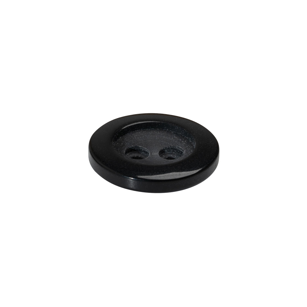 Plastic 2-Hole Button - 28L/18mm - Black Matte Center