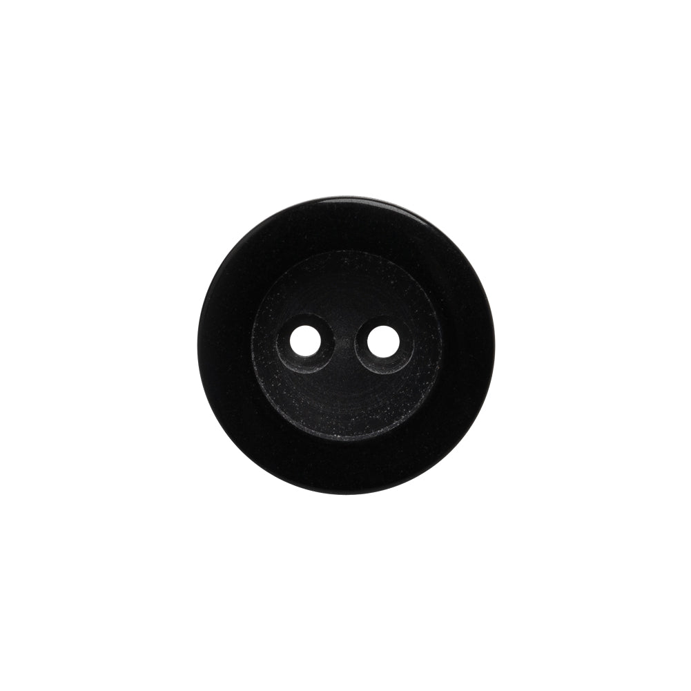 Plastic 2-Hole Button - 28L/18mm - Black Matte Center