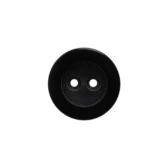 Plastic 2-Hole Button - 28L/18mm - Black Matte Center