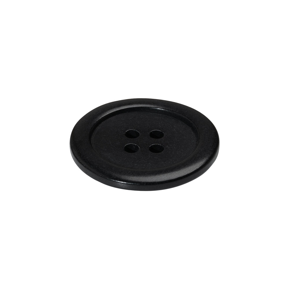 Plastic 4-Hole Button - 35L/22mm - Classic Black