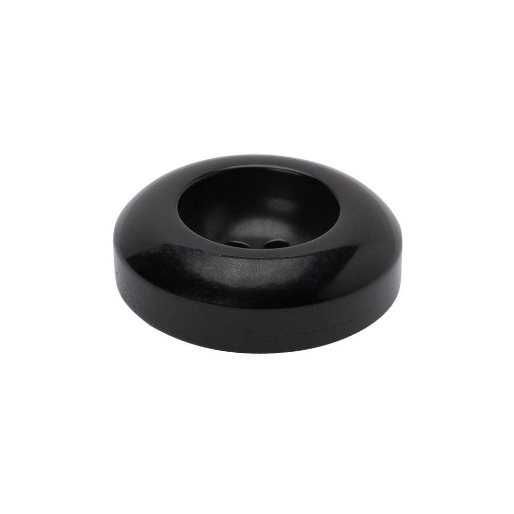 Plastic 4-Hole Button - 38L/24mm - Black Deep Well - Folded