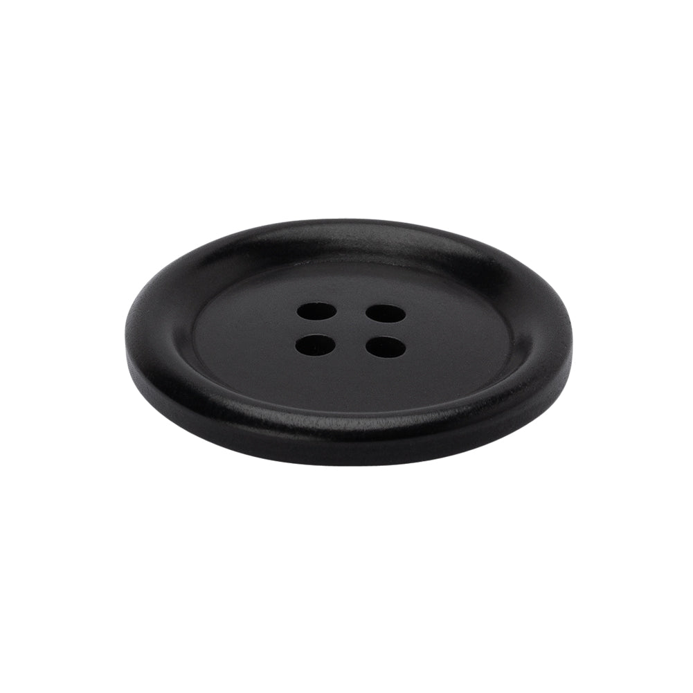 Plastic 4-Hole Button - 40L/25.5mm - Black