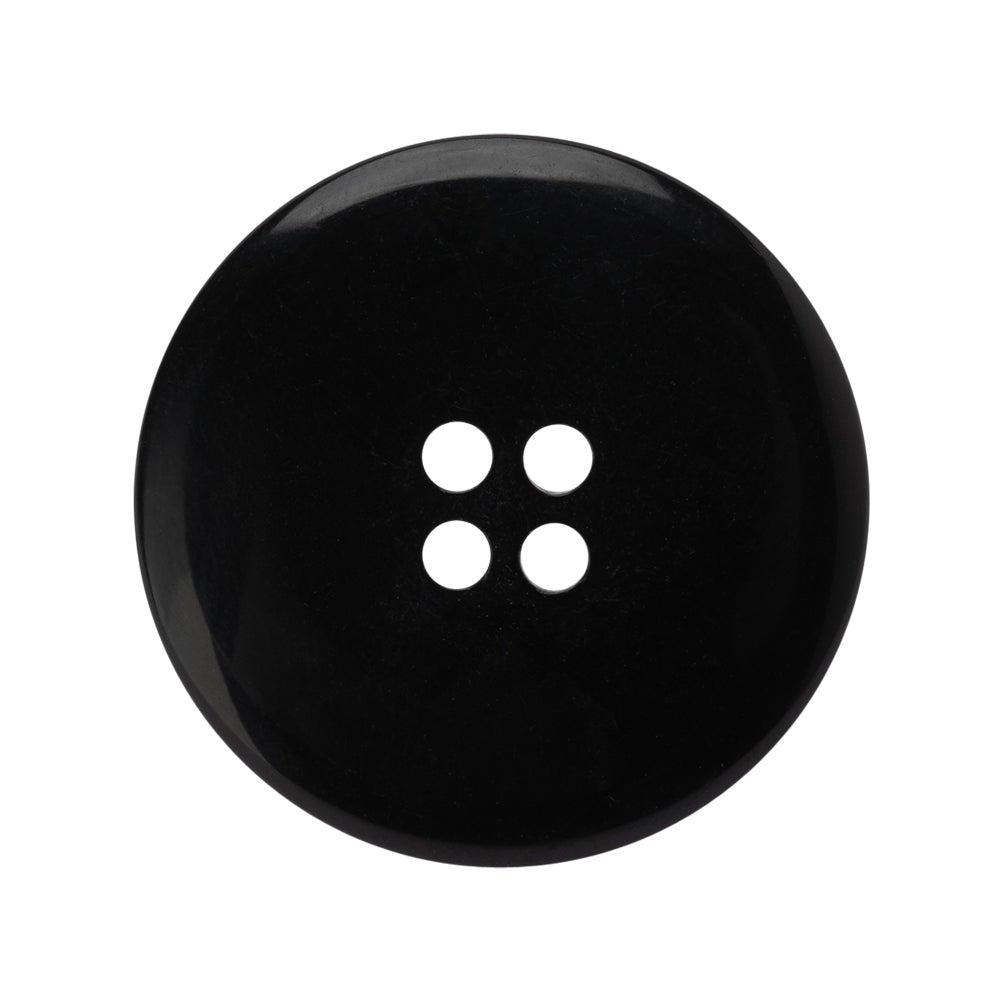 Plastic 4-Hole Button - 44L/28mm - Black Ink Well