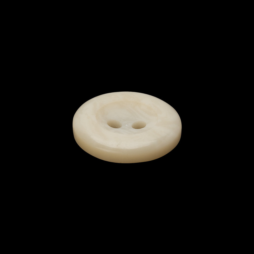 Plastic 2-Hole Button - 28L/18mm - Ivory Swirls Shallow Inkwell
