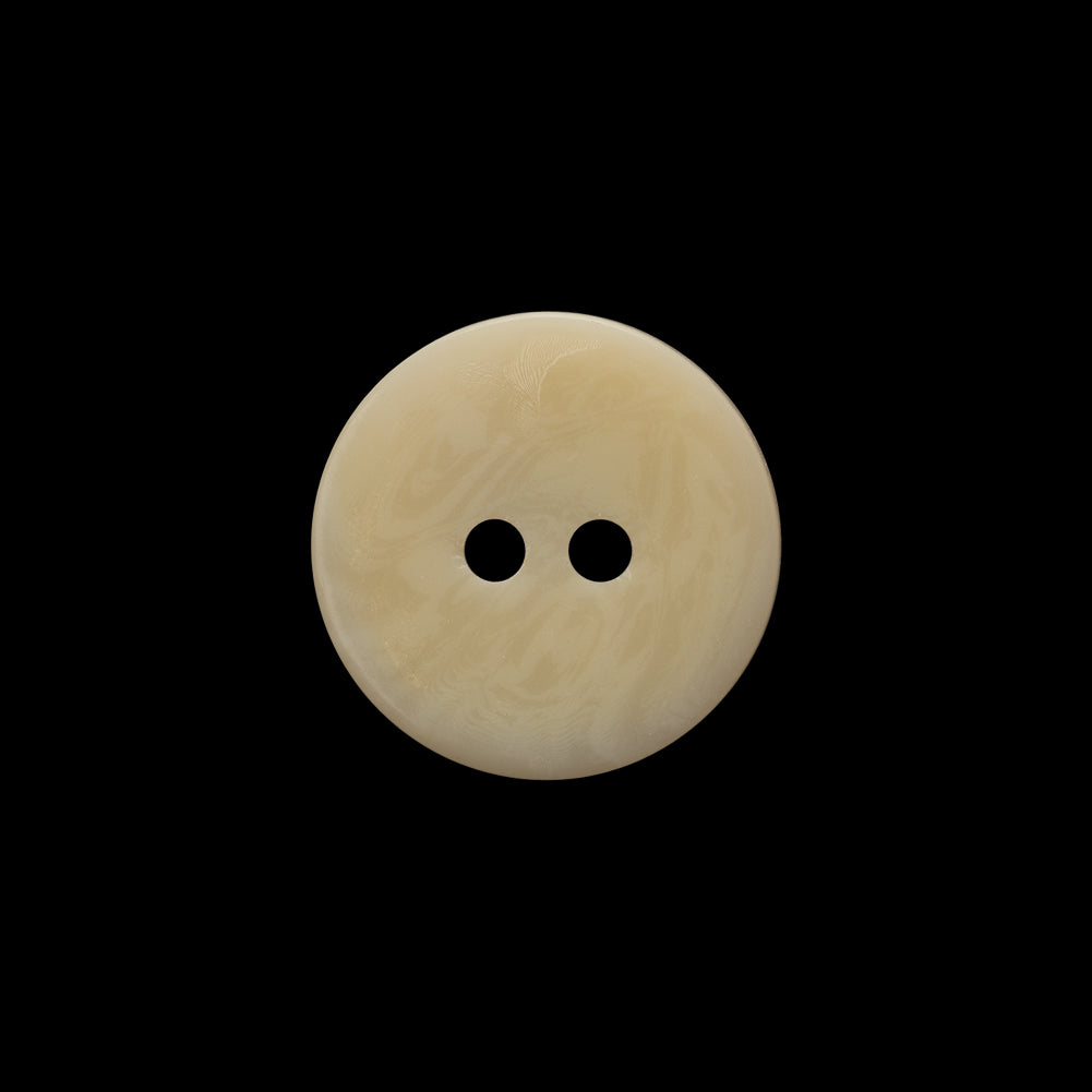 Plastic 2-Hole Button - 28L/18mm - Ivory Swirls Shallow Inkwell