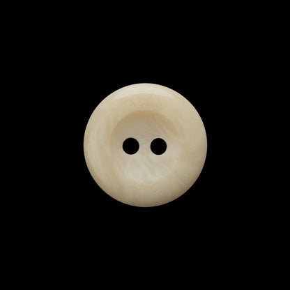 Plastic 2-Hole Button - 28L/18mm - Ivory Swirls Shallow Inkwell