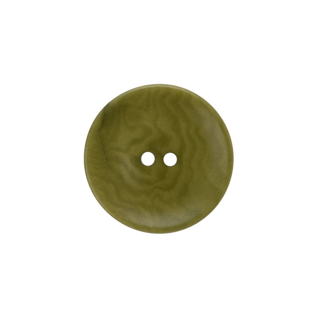 Plastic 4-Hole Button - 32L/20mm - Olive Green Swirls Platter Shaped