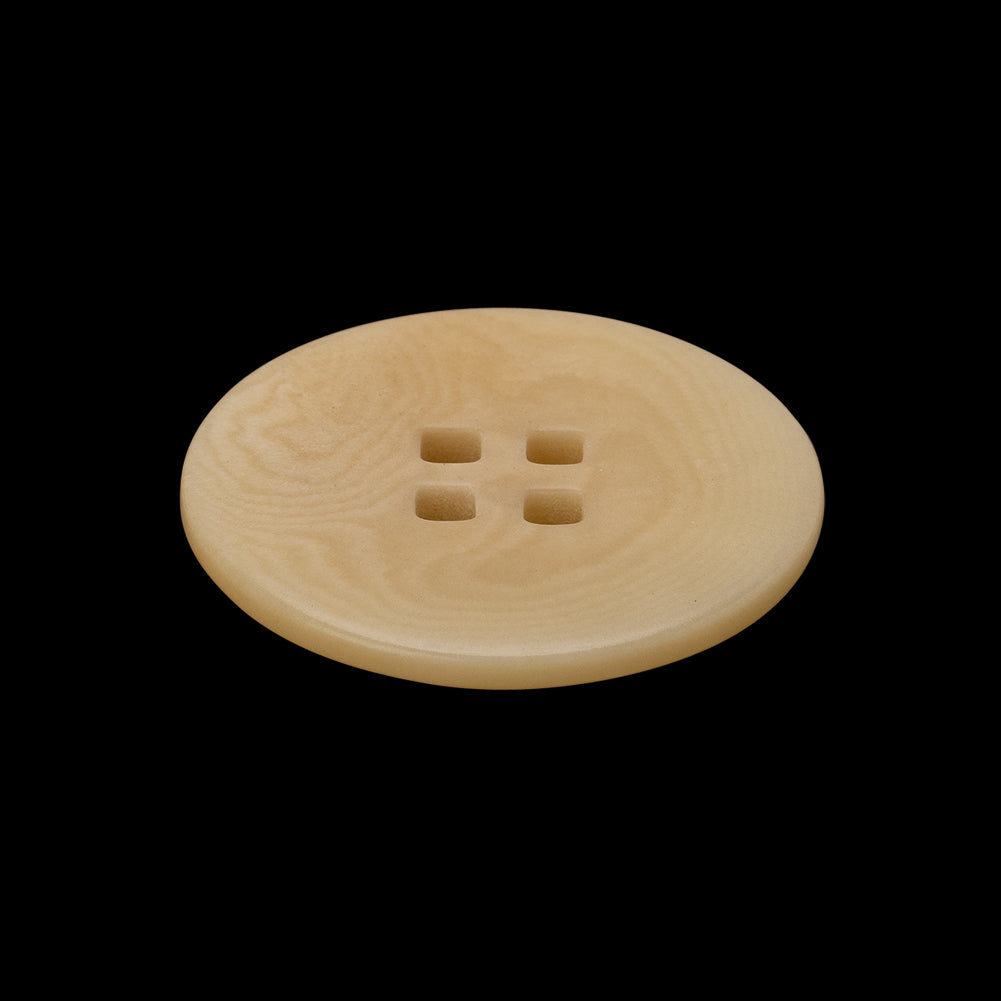 Plastic 4-Hole Button - 40L/25.5mm - Beige Subtle Marbling with Square Holes