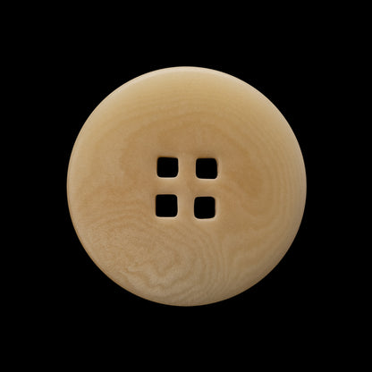 Plastic 4-Hole Button - 40L/25.5mm - Beige Subtle Marbling with Square Holes
