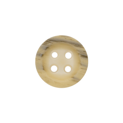 Plastic 4-Hole Button - 28L/18mm - Beige and Gray Striated