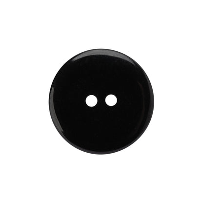 Plastic 2-Hole Button - 35L/22mm - Black Shallow Plate with Etched Rim