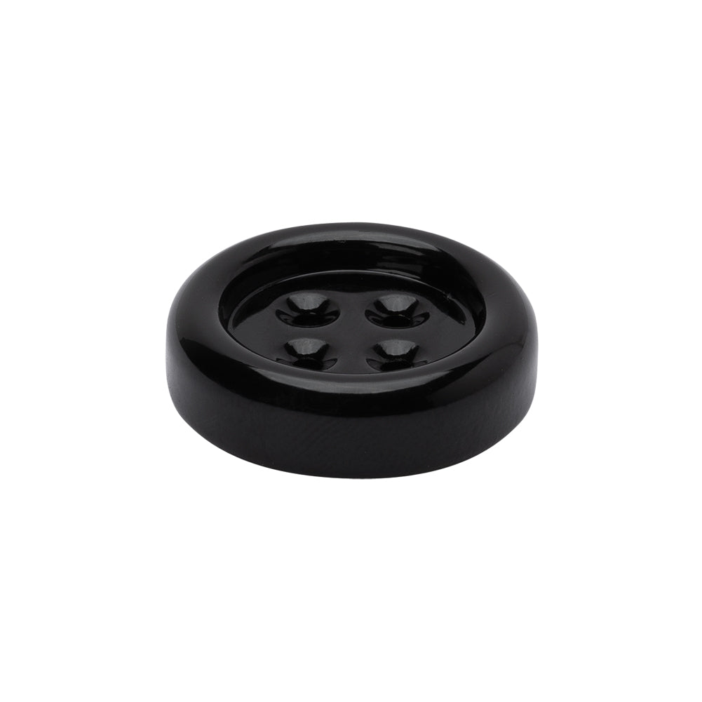Metal 4-Hole Button - 36L/23mm - Black Enamel Coated