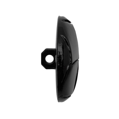 Plastic Shank Back Button - 44L/28mm - Black Faux Leather Knot