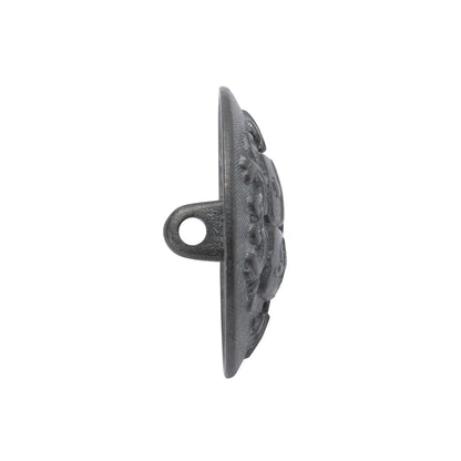 Metal Shank Back Button - 40L/25.5mm - Distressed Pewter Crest