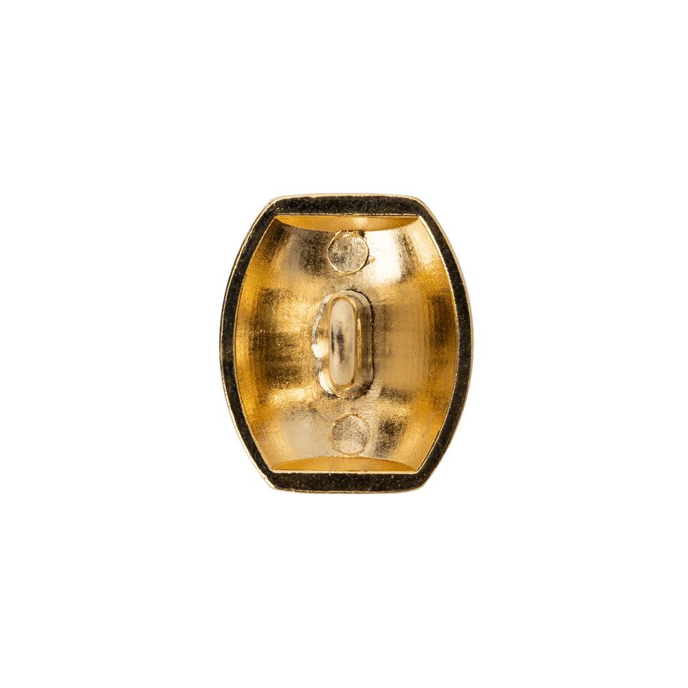 Rounded Rectangle Metal Shank Back Button - 32L/20mm - Bright Gold - Detail