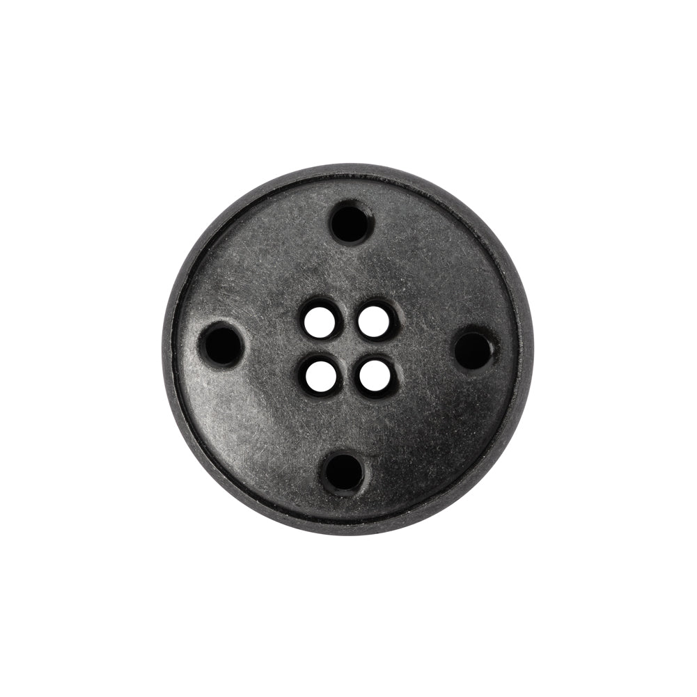 Metal 4-Hole Button - 36L/23mm - Gunmetal Gray Domed - Detail