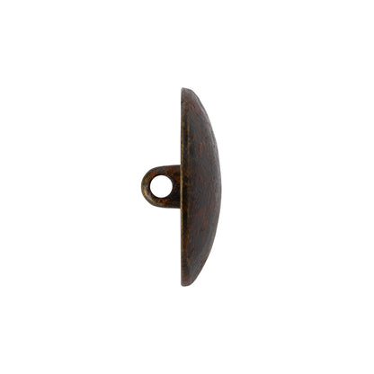 Metal Shank Back Button - 36L/23mm - Distressed Antique Brass