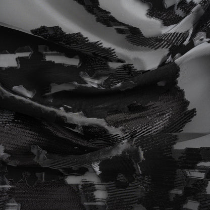 Metallic Black Abstract Luxury Burnout Brocade