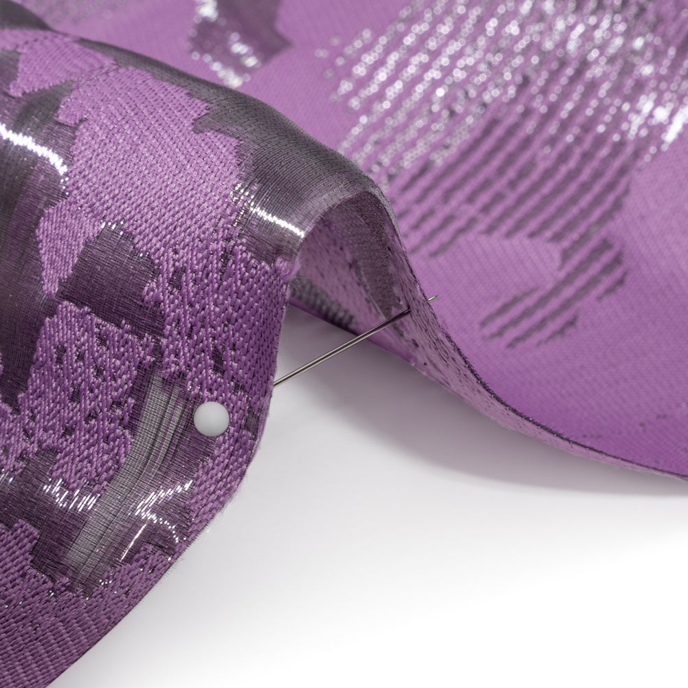 Metallic Purple Abstract Luxury Burnout Brocade - Detail