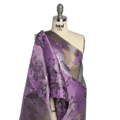 Metallic Purple Abstract Luxury Burnout Brocade