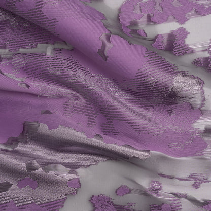 Metallic Purple Abstract Luxury Burnout Brocade