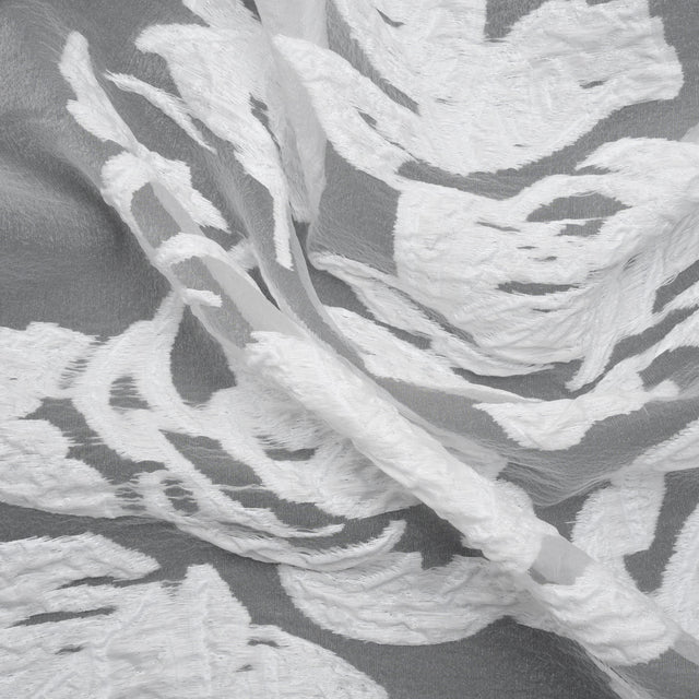 Metallic White Floral Luxury Burnout Brocade Panel