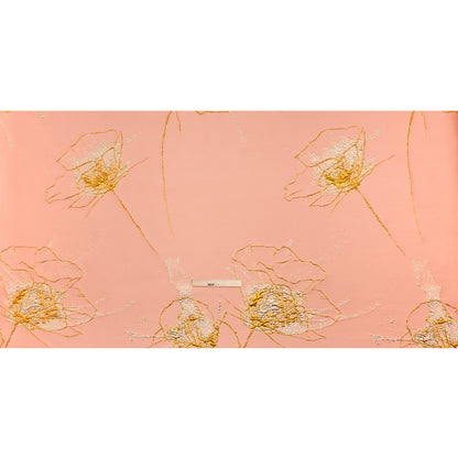 Metallic Silver, Gold and Pink Fanciful Floral Luxury Brocade
