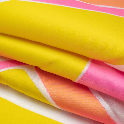 Hot Pink, Orange and Yellow Abstract Luxury Burnout Brocade