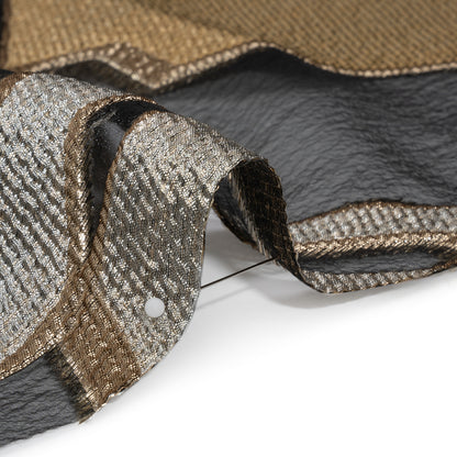 Gold, Silver and Black Metallic Abstractly Geometric Luxury Burnout Brocade