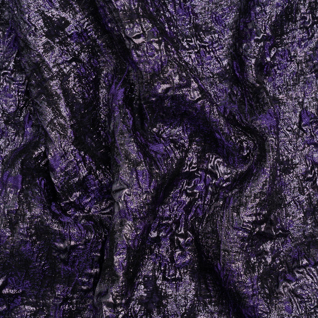 Metallic Purple and Black Abstract Luxury Brocade
