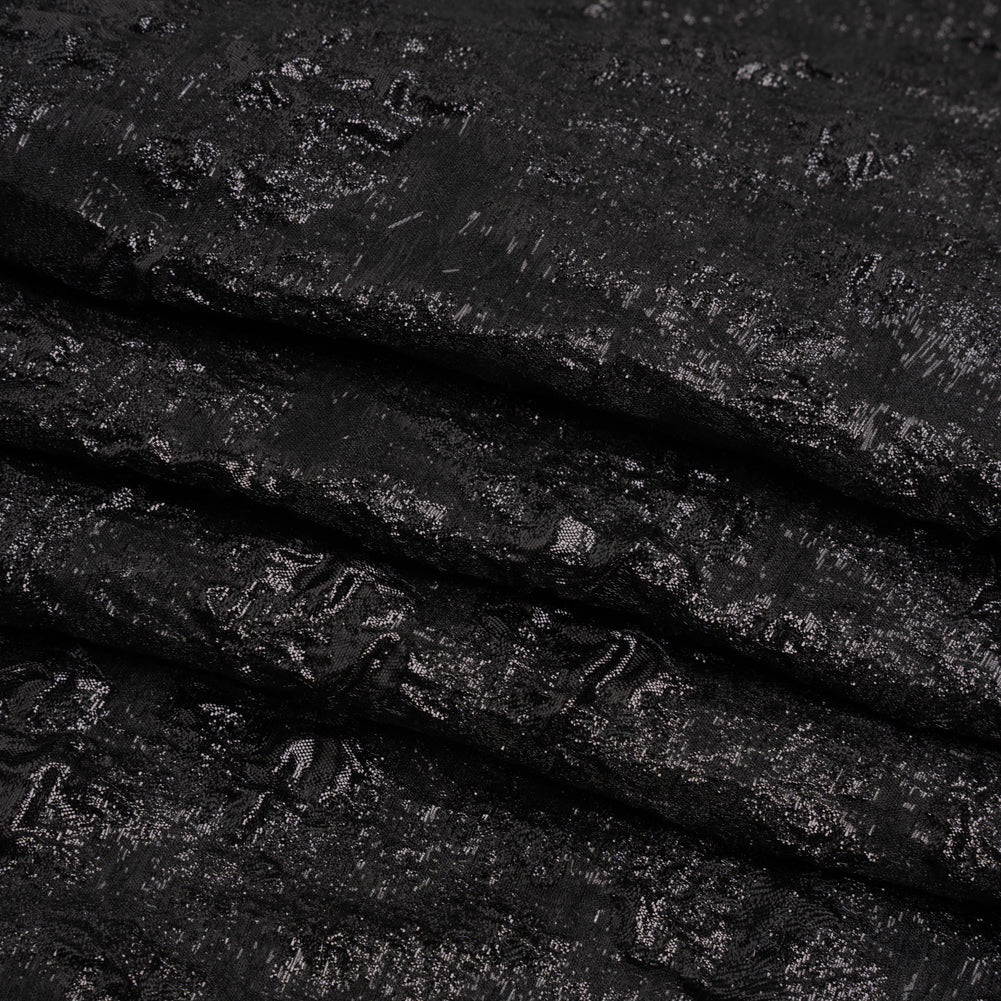 Metallic Black Abstract Luxury Brocade