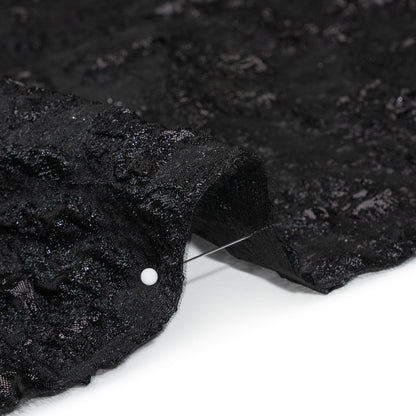 Metallic Black Abstract Luxury Brocade