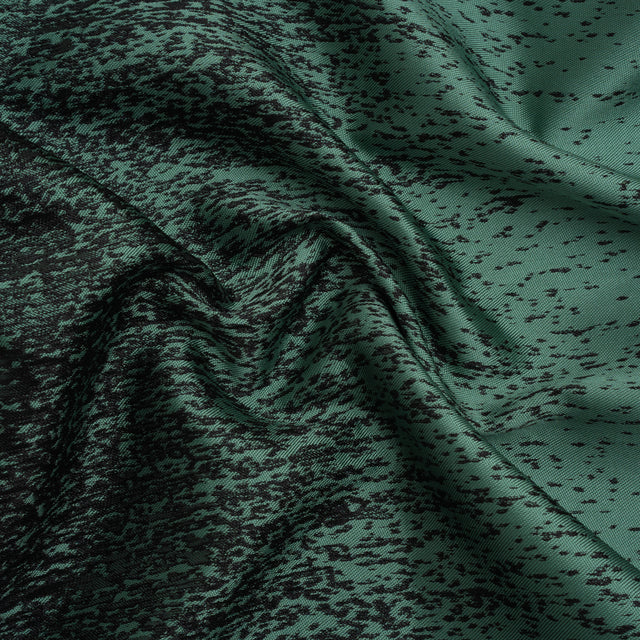 Sea Green and Metallic Black Striated Luxury Brocade