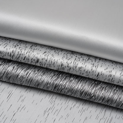 Silver and Metallic Black Striated Luxury Brocade