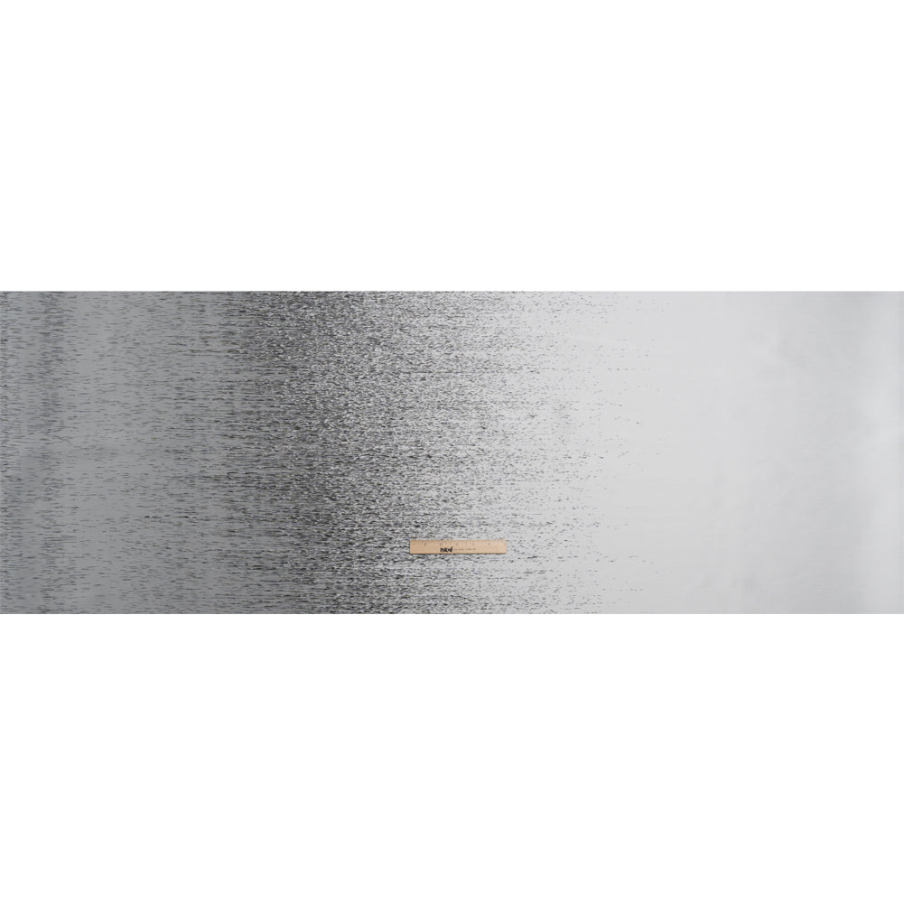 Silver and Metallic Black Striated Luxury Brocade - Full